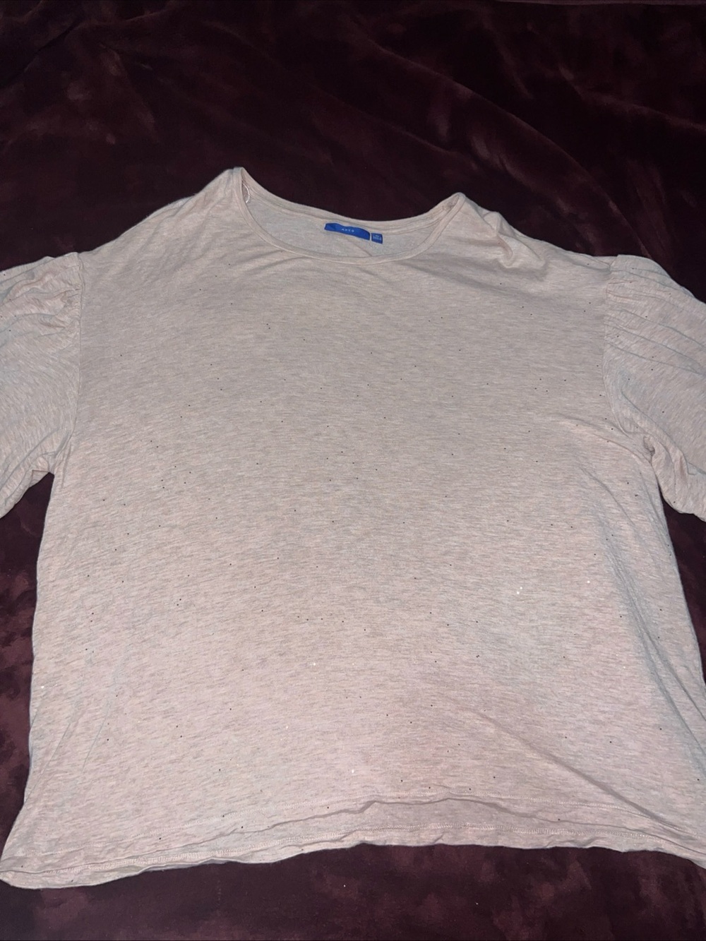 Light Pink Short Bell Sleeve Top Apt 9 women XL , glitter